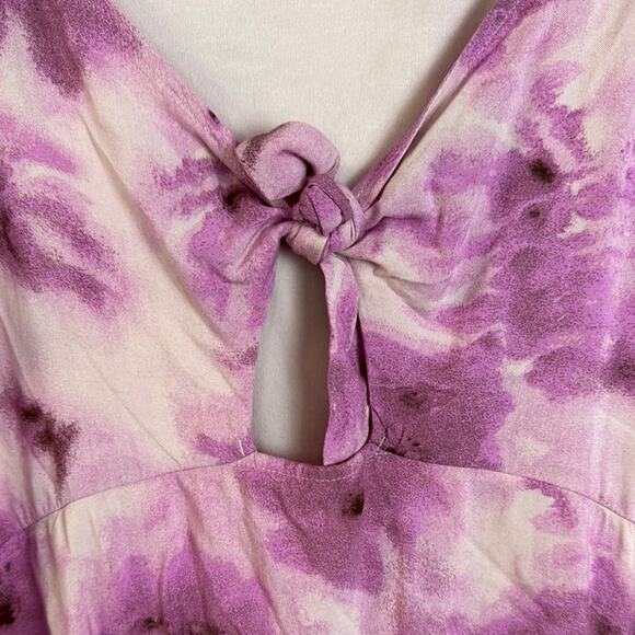 Abound Pink Flutter Sleeve v- Neck Tie Neck Sundress - Picture 3 of 8